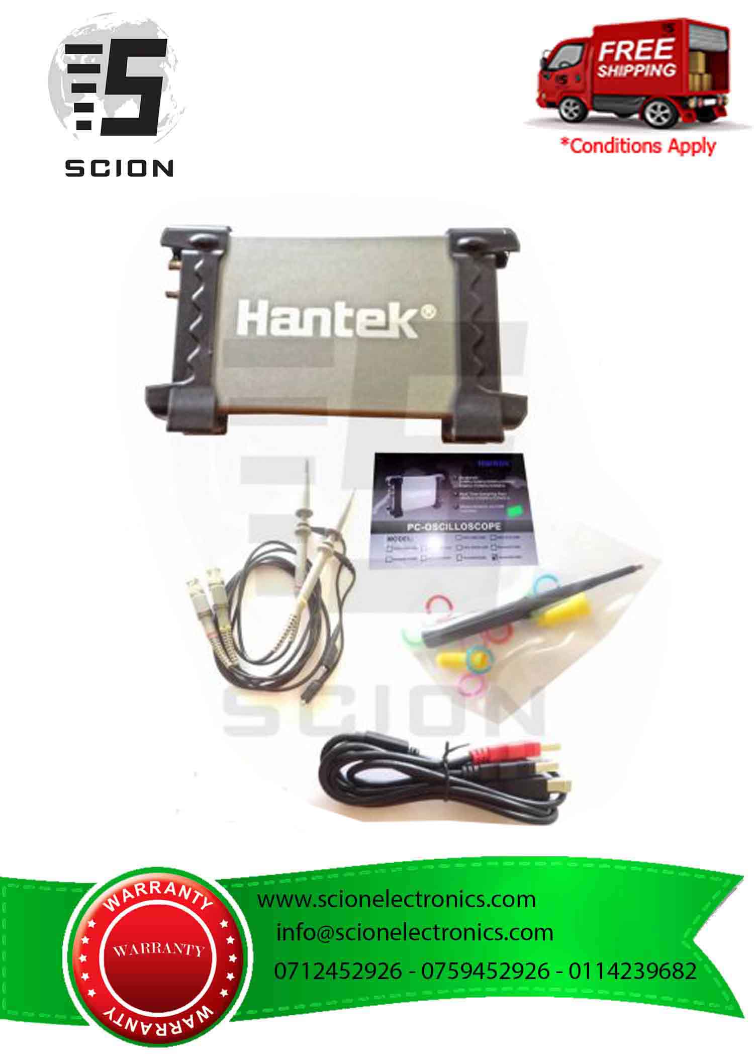 Hantek 6022be Pc Based Usb Digital Storage Oscilloscope Scion Electronics