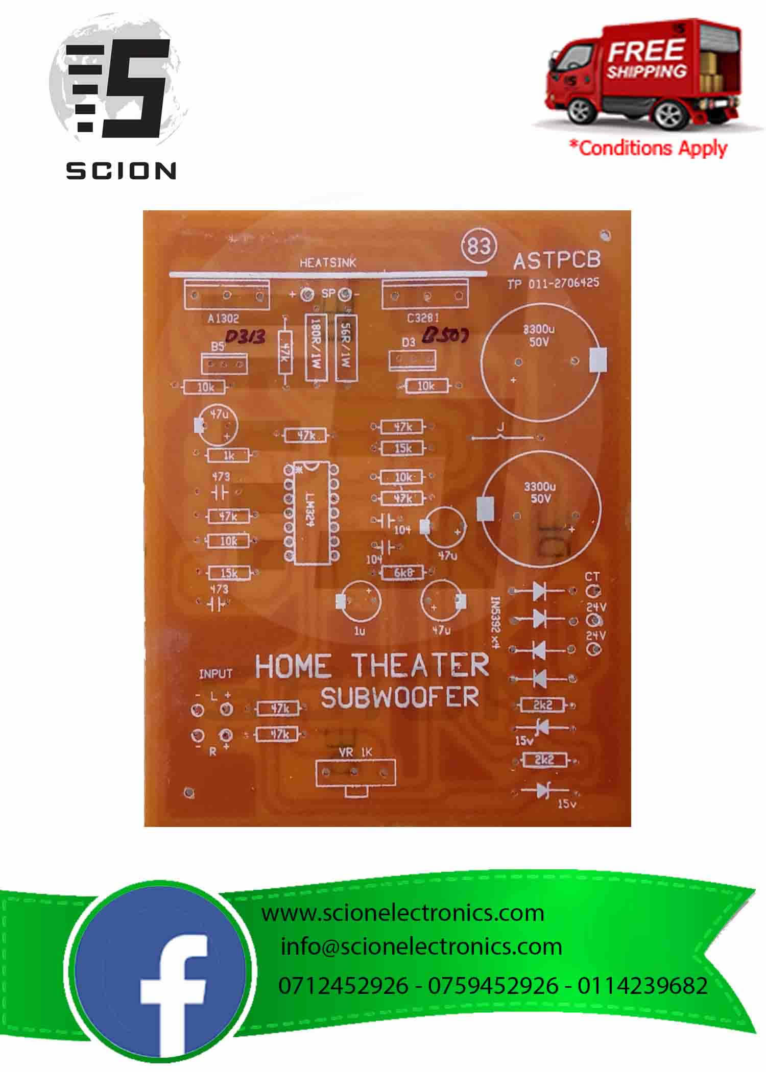 Home Theatre Subwoofer System Lm324 Pcb